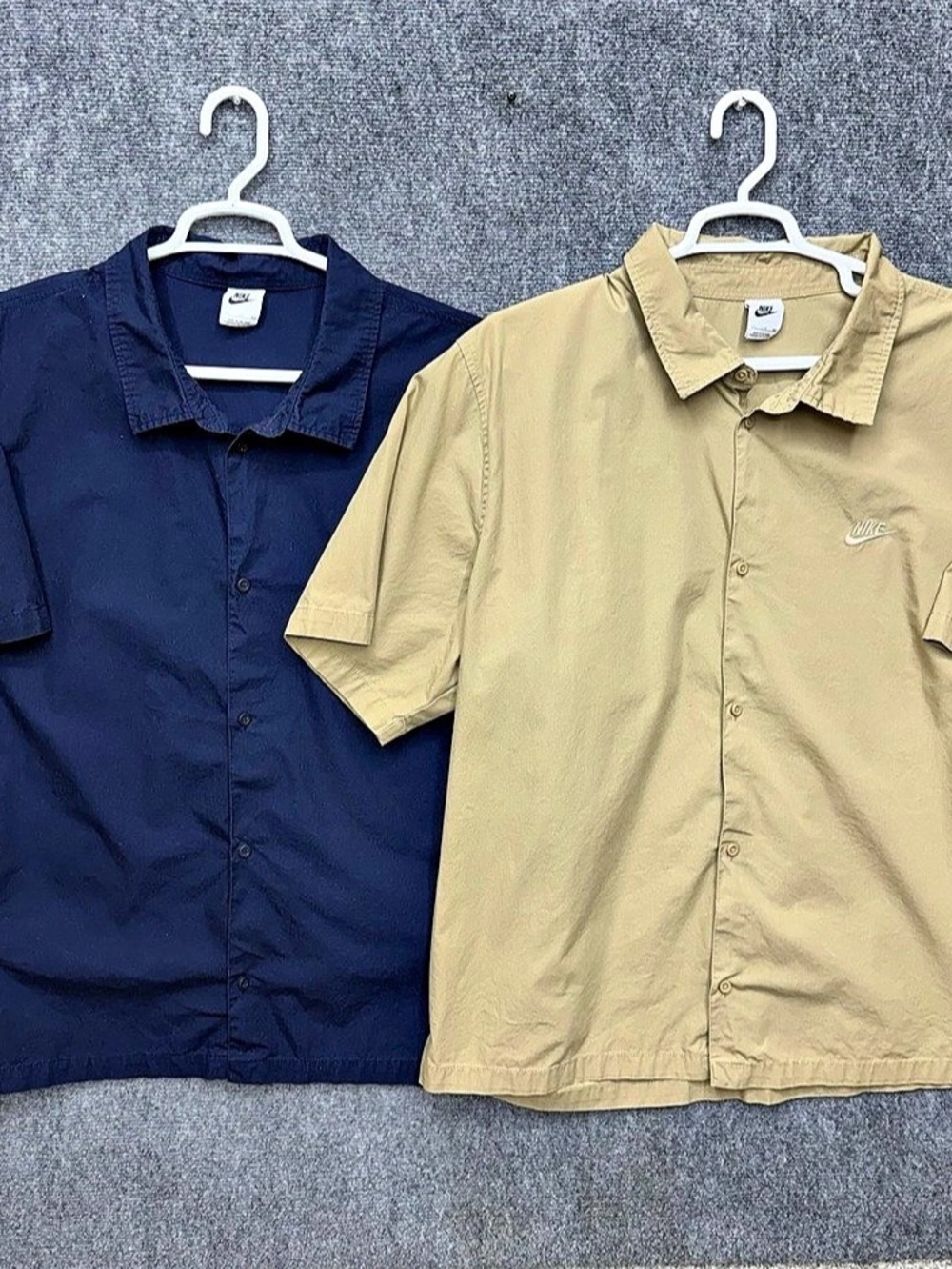 Nike Club Oxford HJ2029 Button up Shirt Lot x2 Blue / Beige Men's size 2XL